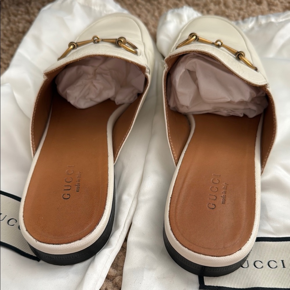Gucci Women's White Leather Loafers - Picture 3 of 4